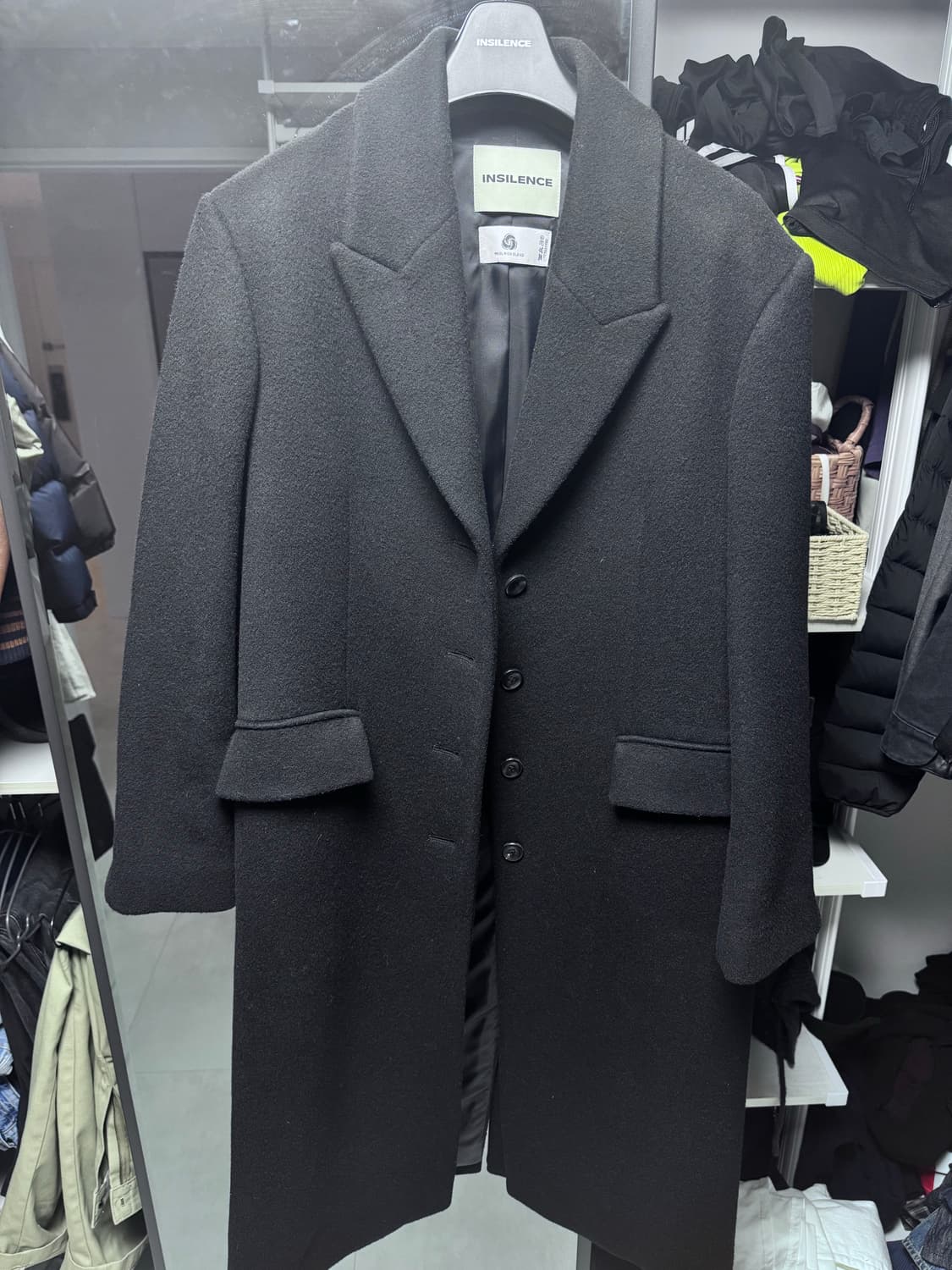 (중고/S) 인사일런스 우먼 피크드 싱글 코트 블랙 S 상품이미지4