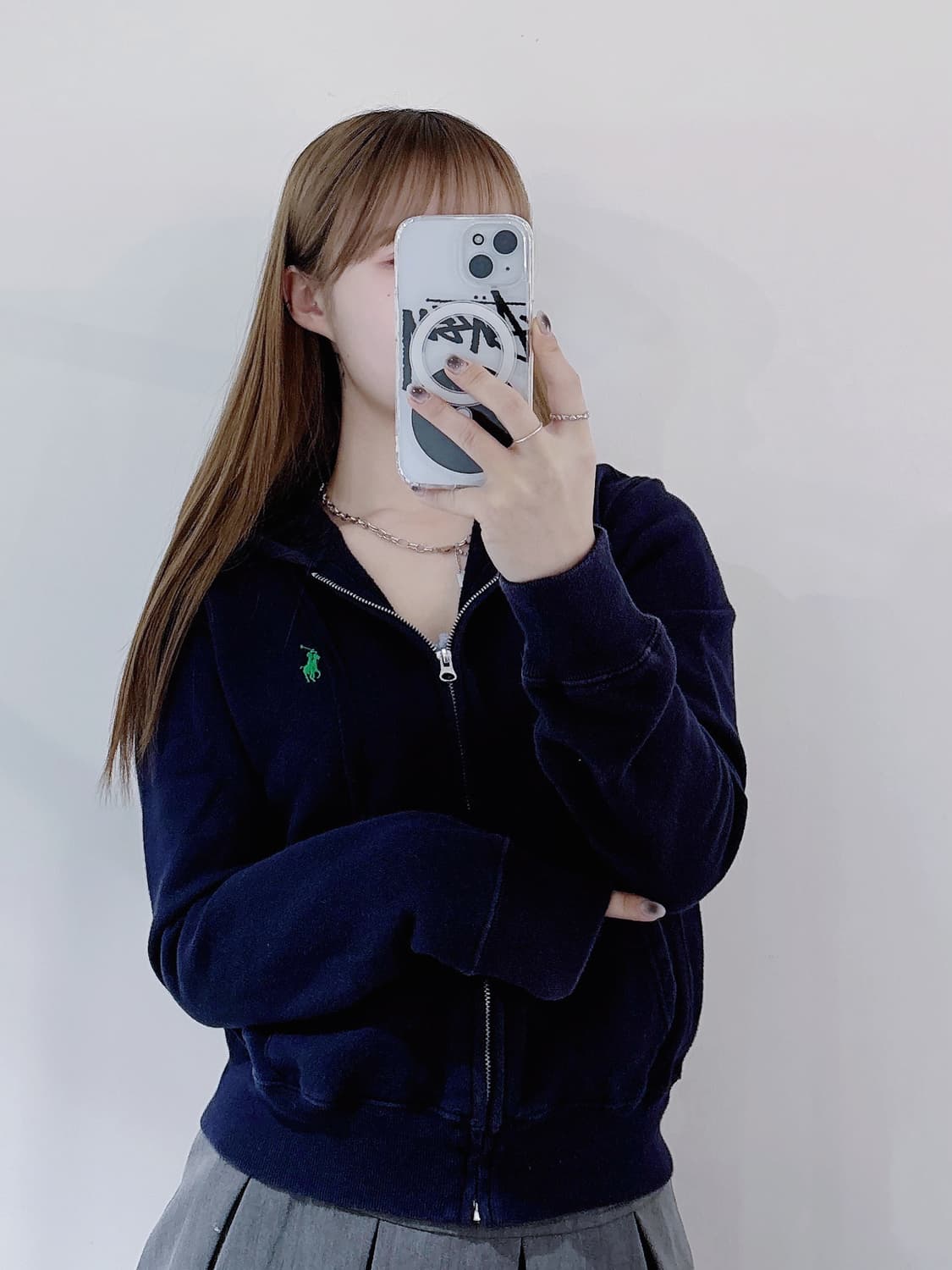 폴로랄프로렌 네이비 그린포니 후드집업 상품이미지2