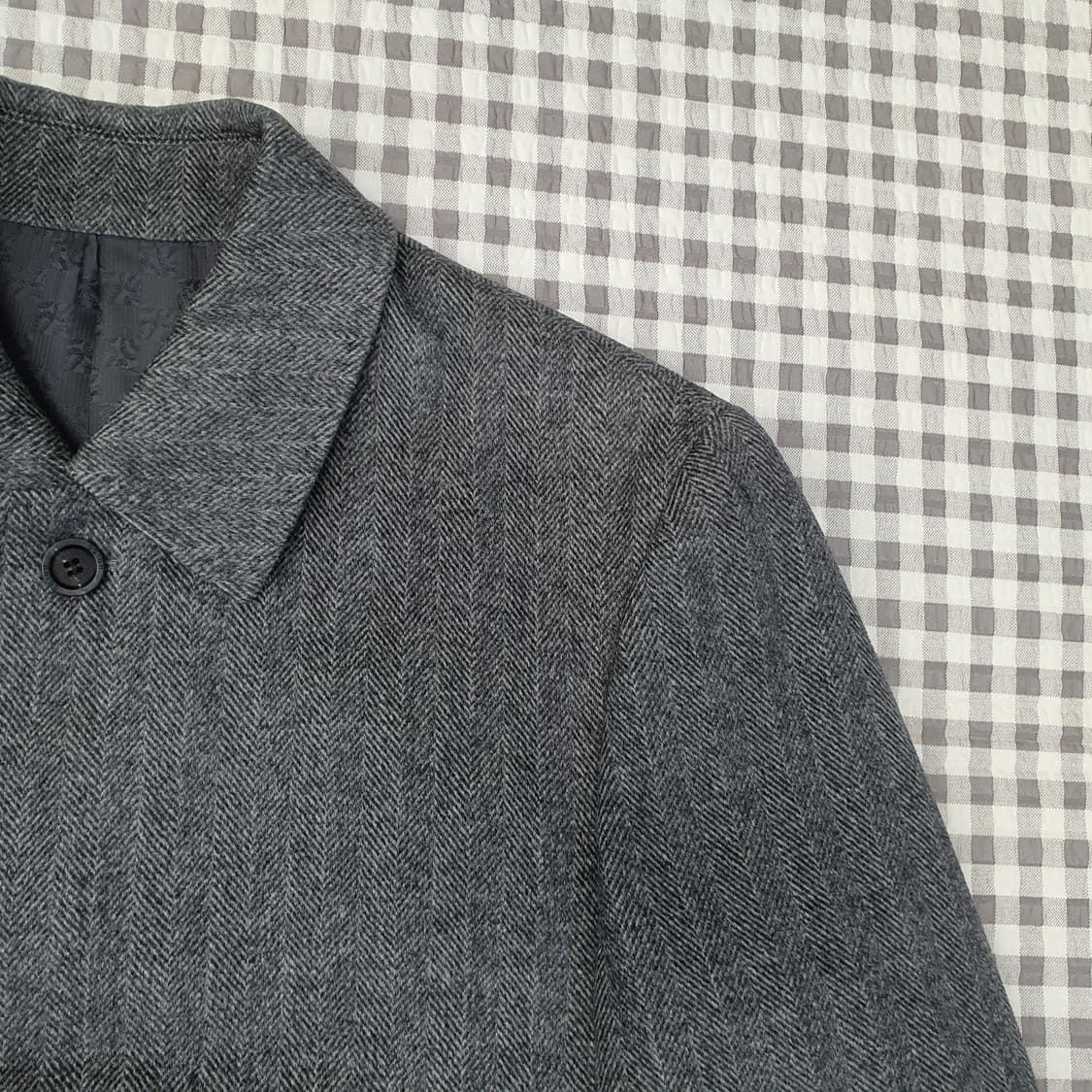 지오투 울100 헨링본 하프 코트 남자95 상품이미지3
