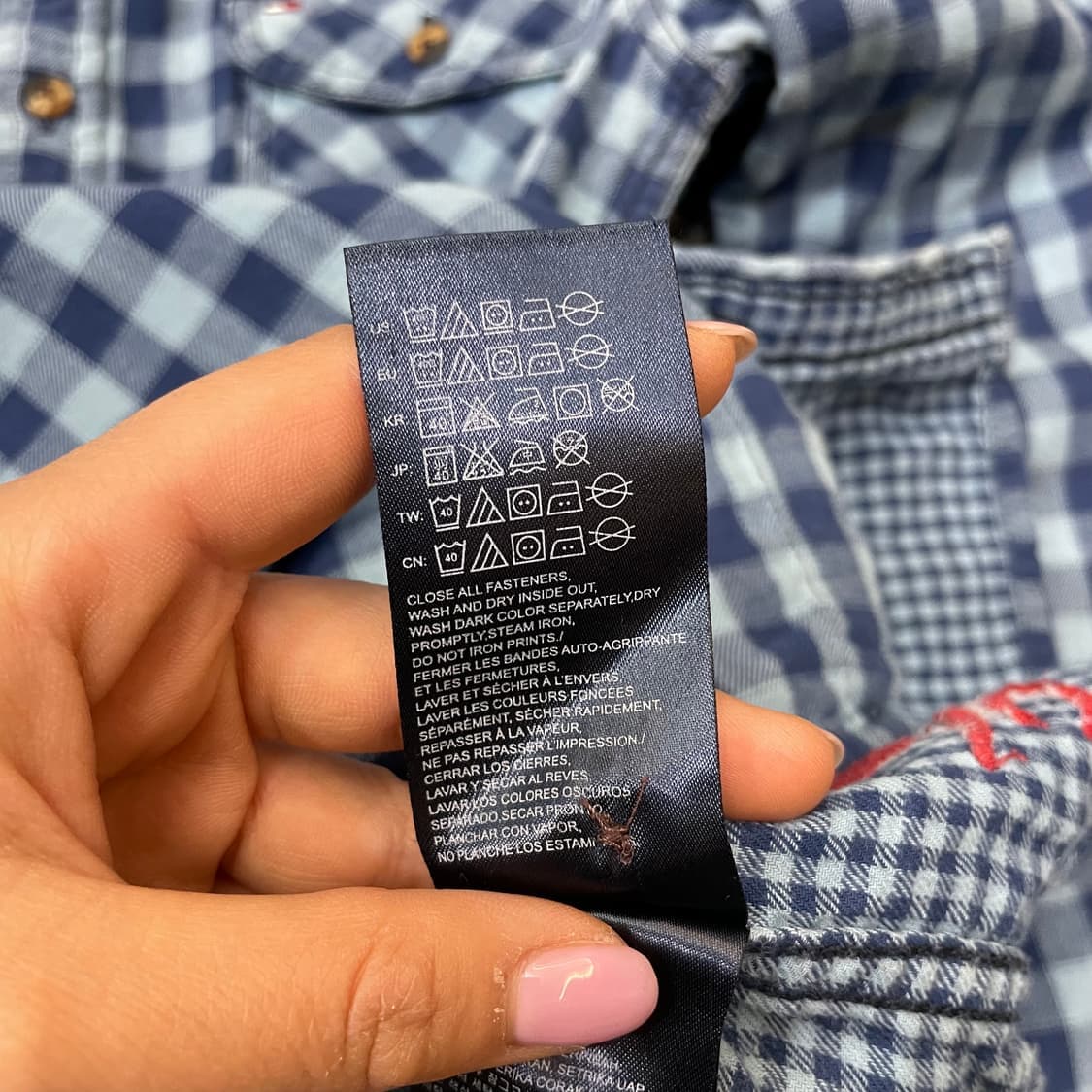 타미힐피거 블루 체크 투포켓 웨스턴 긴팔 셔츠 164 상품이미지7