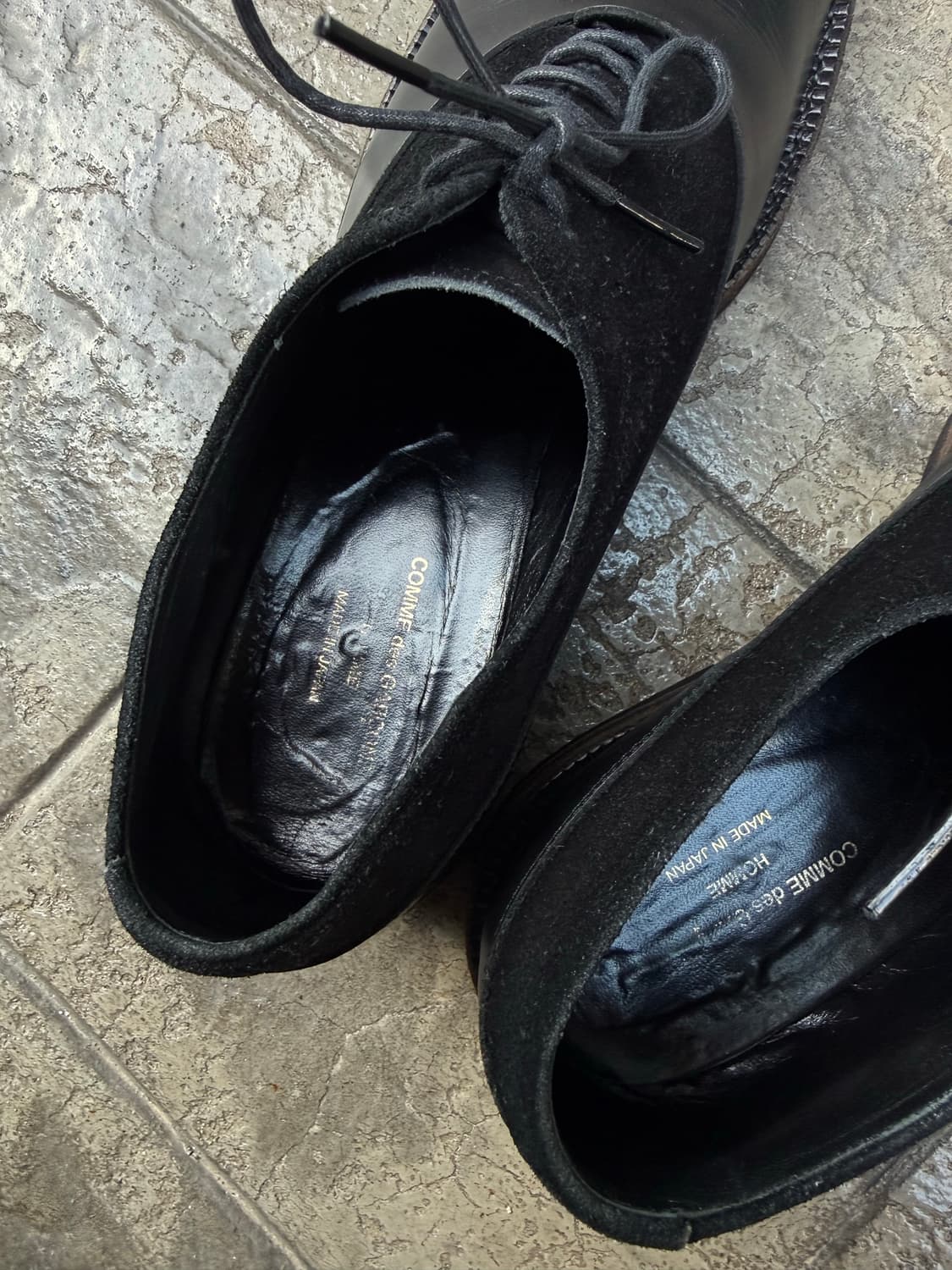 꼼데가르송 옴므 레더 스웨이드 도킹 우드솔 더비슈즈 상품이미지6