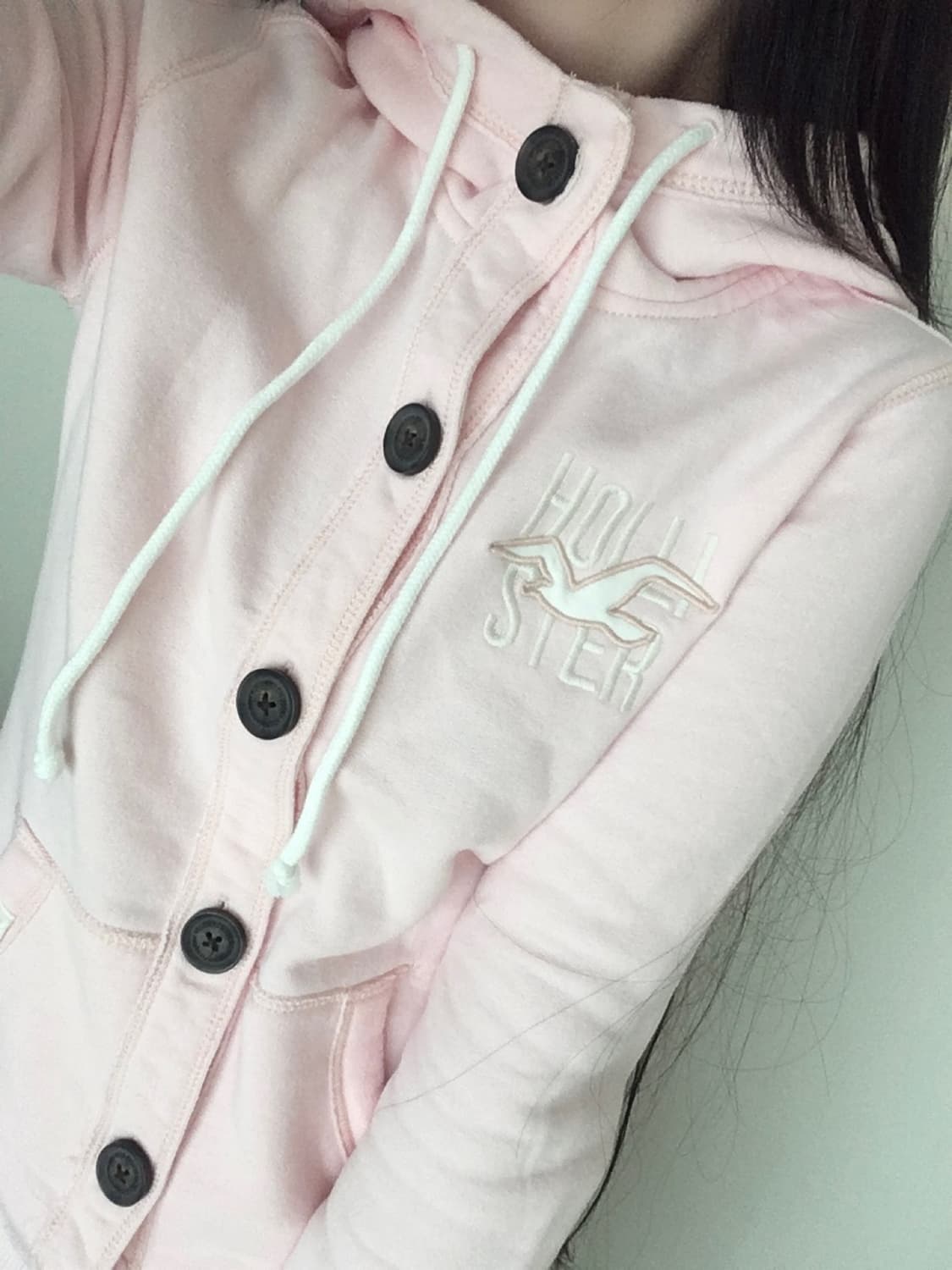 홀리스터 연핑크 버튼업 후드집업 Hollister 히메갸루 핀터레스트 상품이미지3