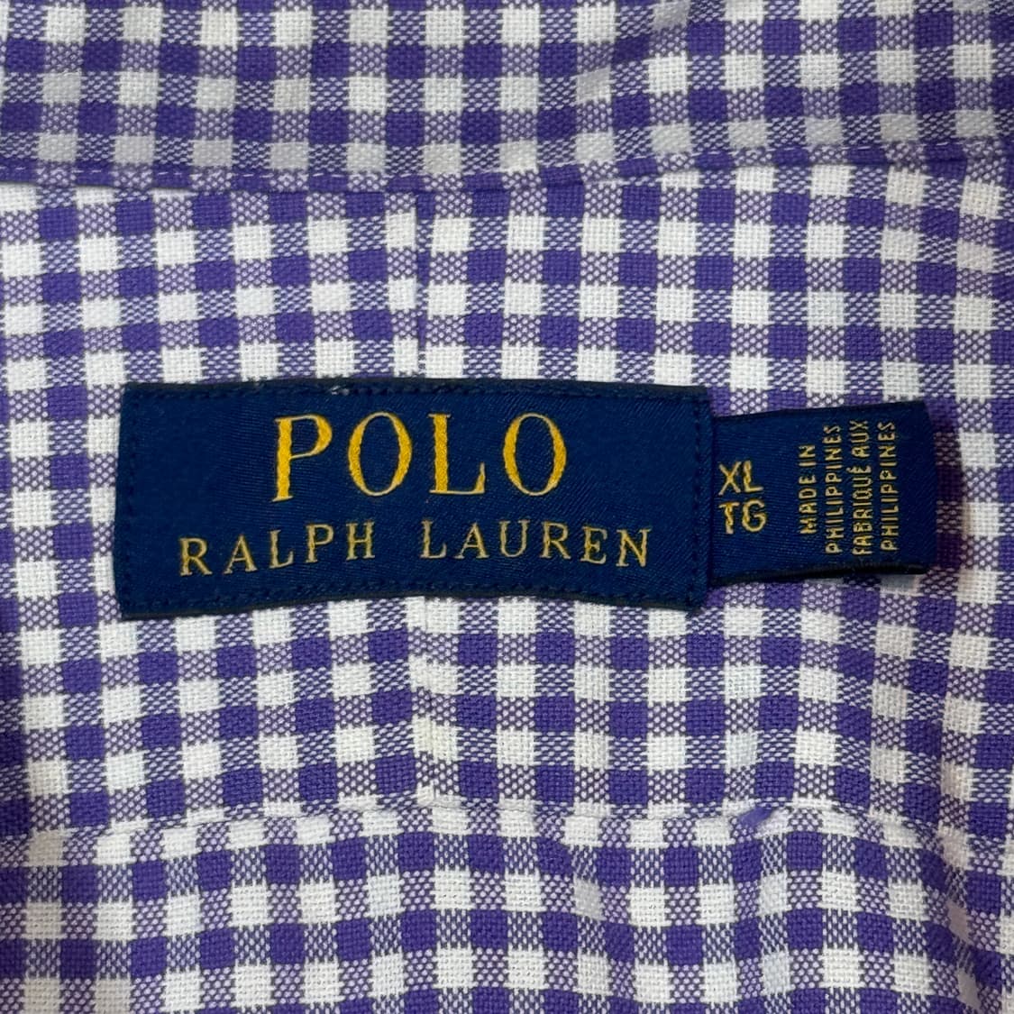 XL) 폴로 랄프로렌 보라색 깅엄 체크 옥스포드 셔츠 상품이미지6