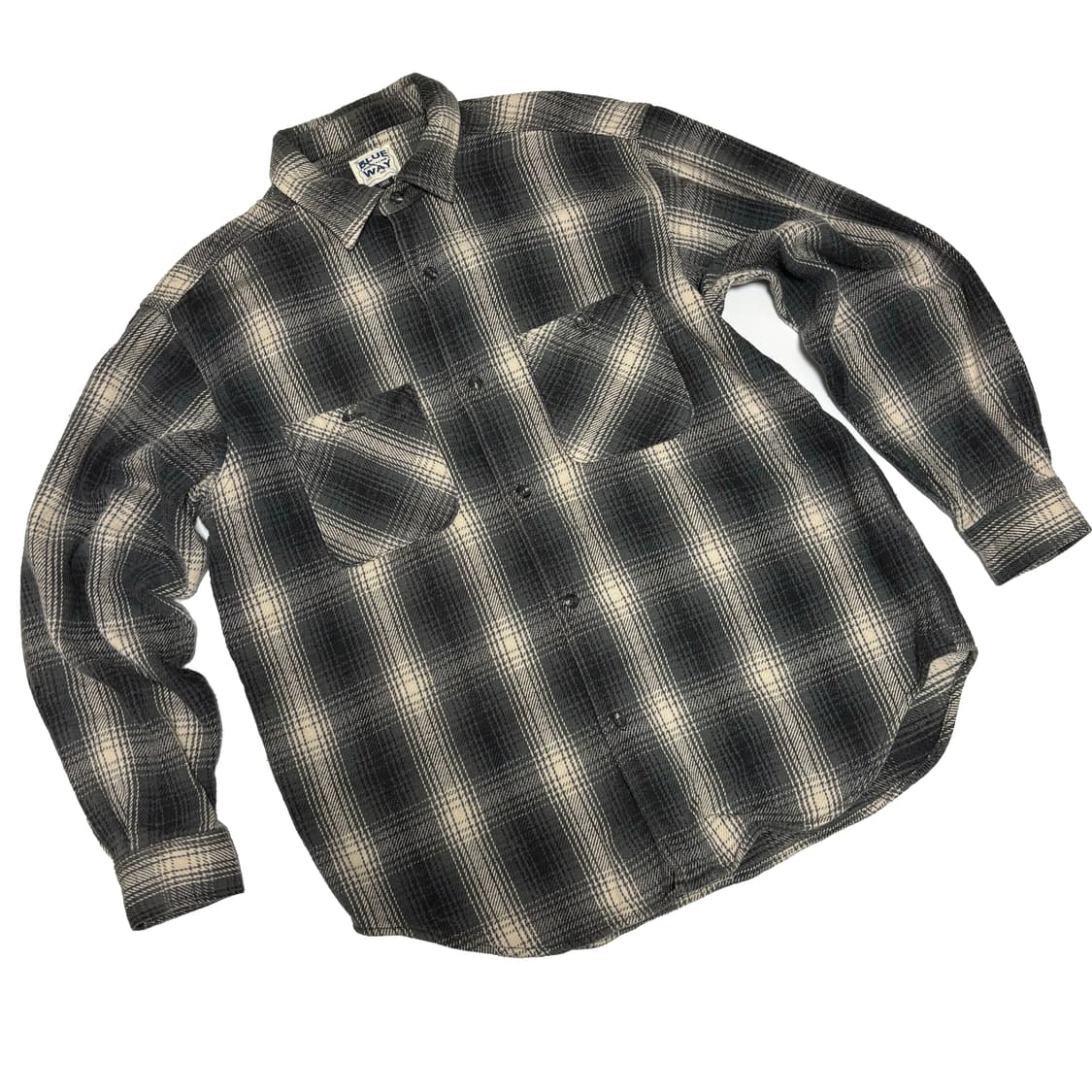 BLUE WAY 옴브레 체크 헤비 플란넬 셔츠 상품이미지1