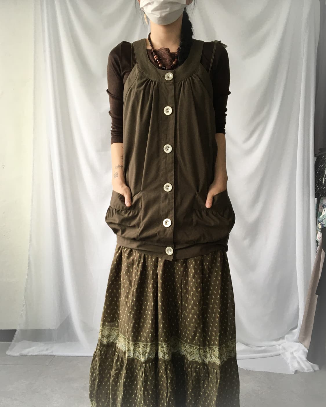 button up balloon fit onepiece 상품이미지1