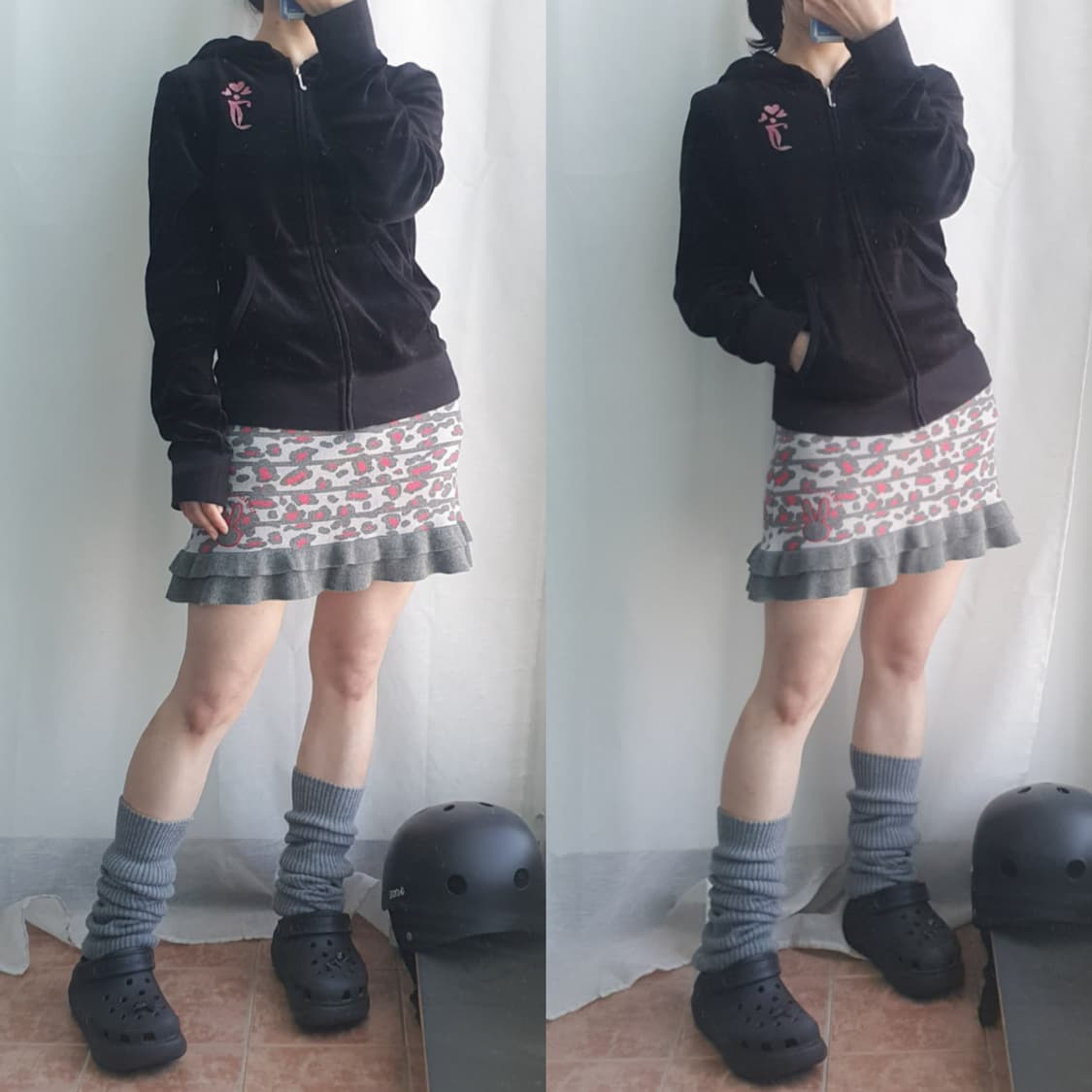 (PLAYBOY GOLF) 프릴 레오파드 니트 미니스커트 상품이미지7