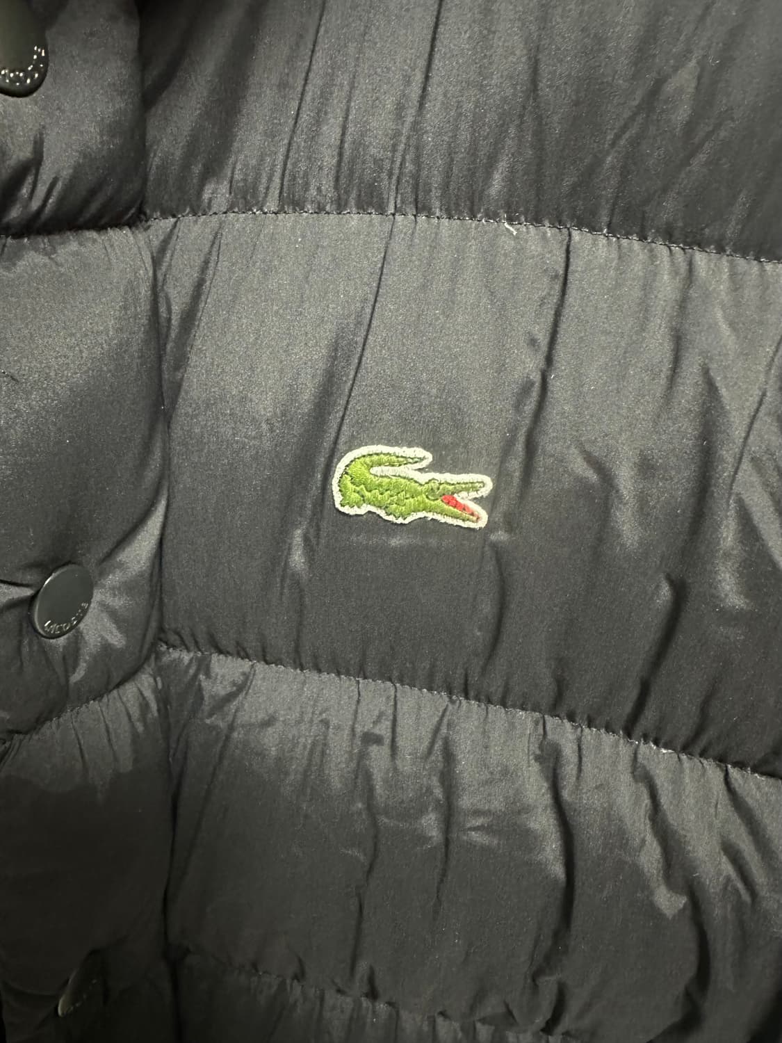 no.109 라코스테 블랙 패딩 점퍼 L 상태 좋음 상품이미지3