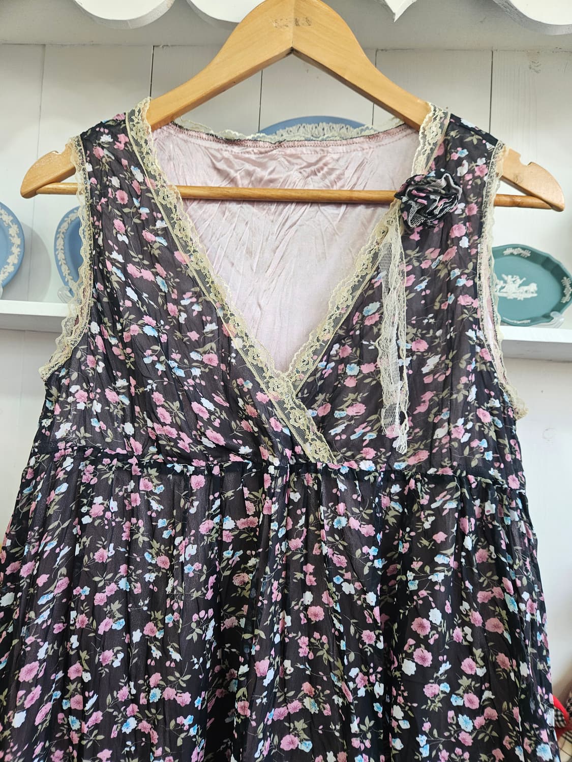 플라워 레이어드 캉캉 쉬폰 원피스 상품이미지3