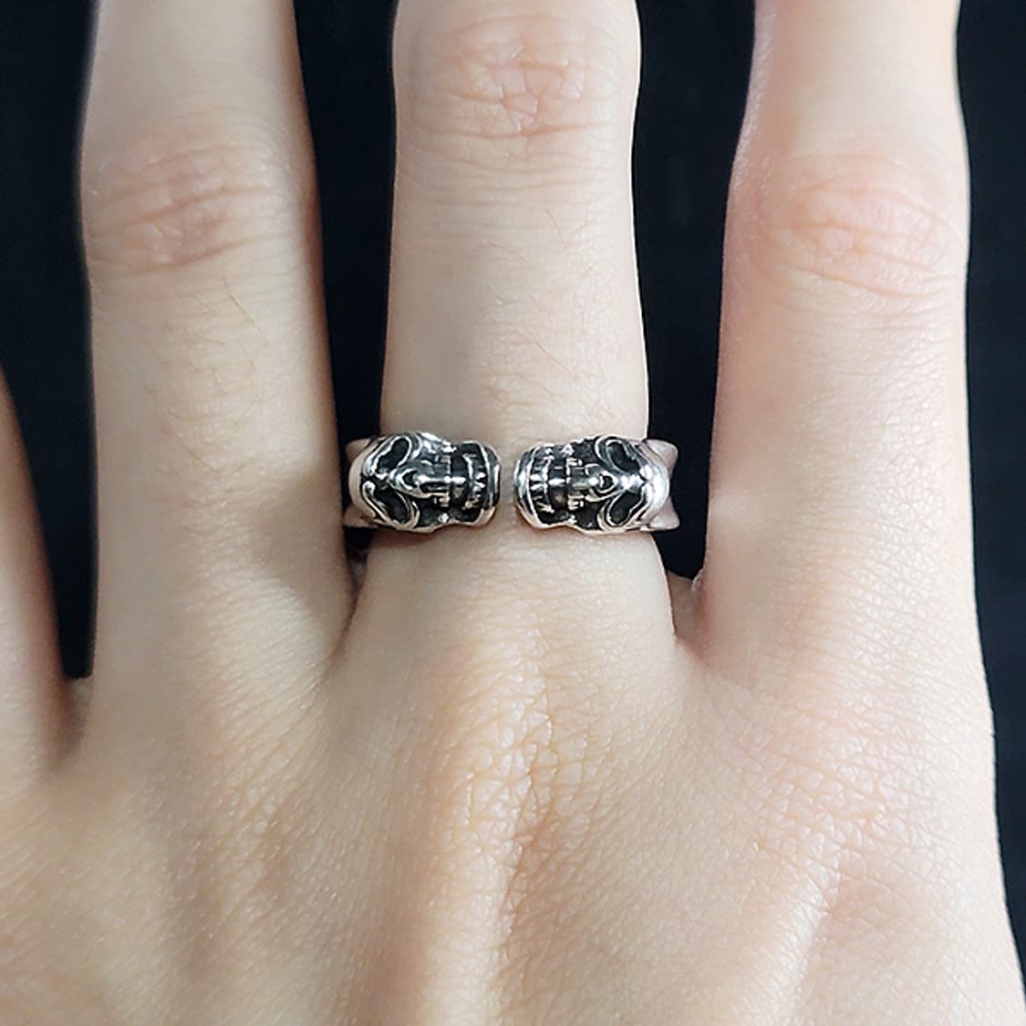 Mortalfold 실버 남자 엔틱 빈티지 명품 해골 반지 상품이미지7