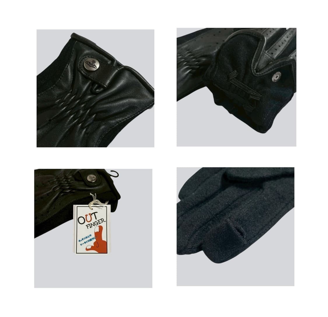비비안 웨스트우드 아웃핑거 콤비 장갑 블랙 (새상품) 상품이미지4