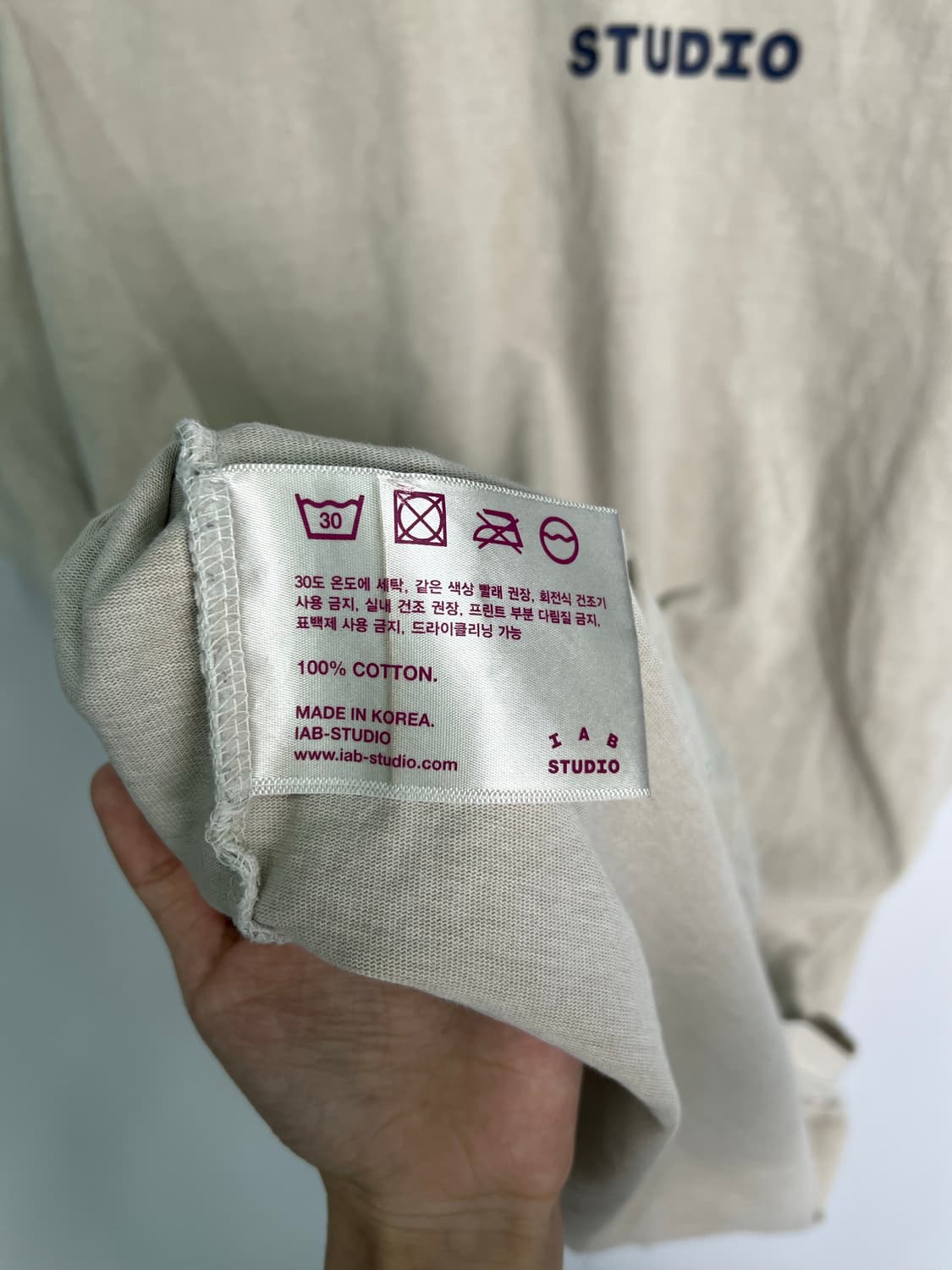 IAB 베이지 반팔티 상품이미지3