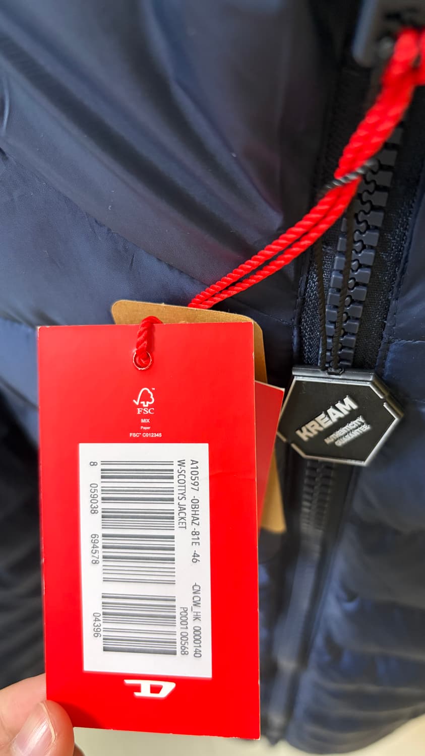 디젤 W-스코티 파이핑 퍼퍼 자켓 블루 상품이미지2