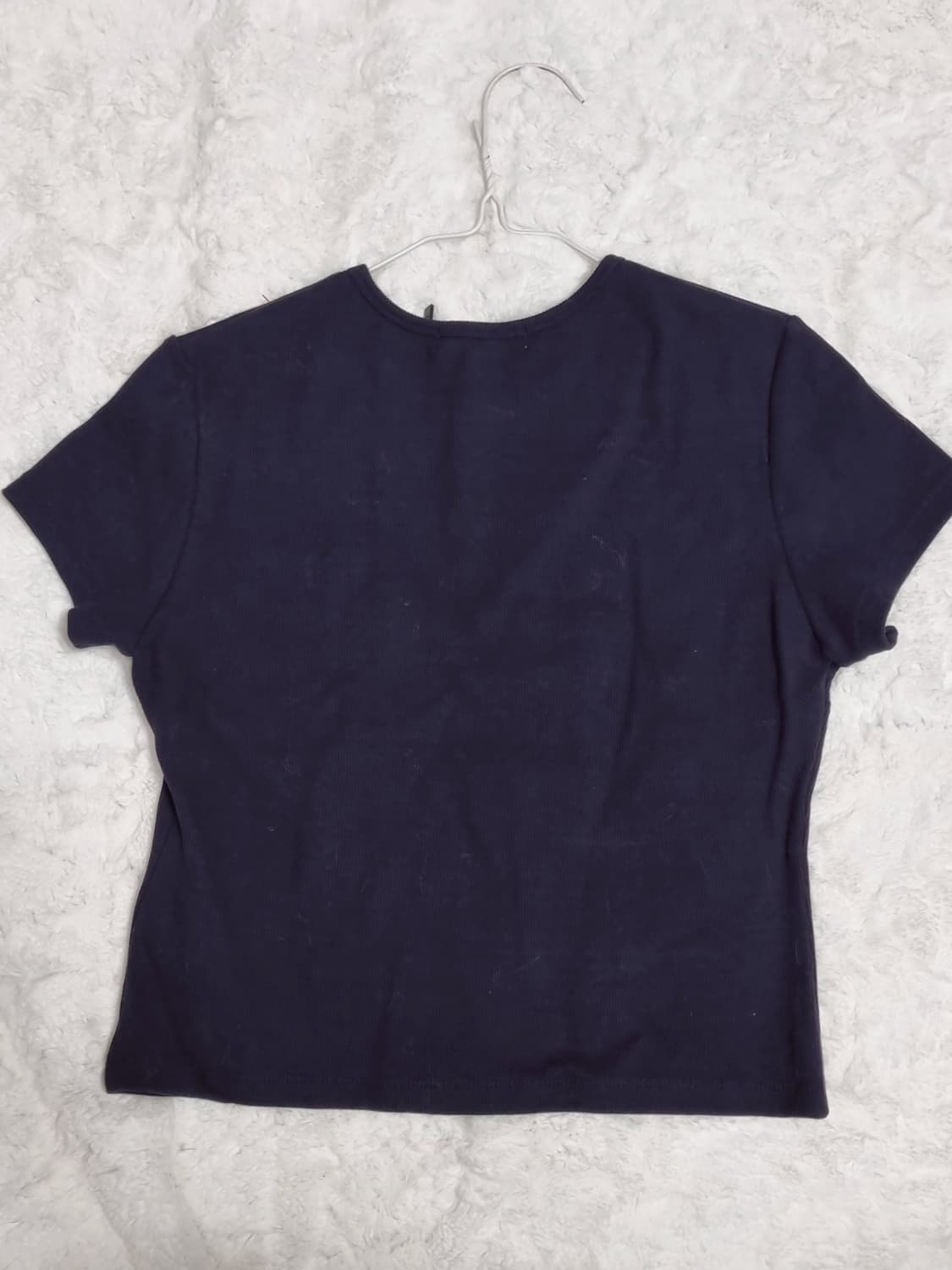 [새상품] 네이비 자수 반팔 티셔츠 에이블리 상품이미지4