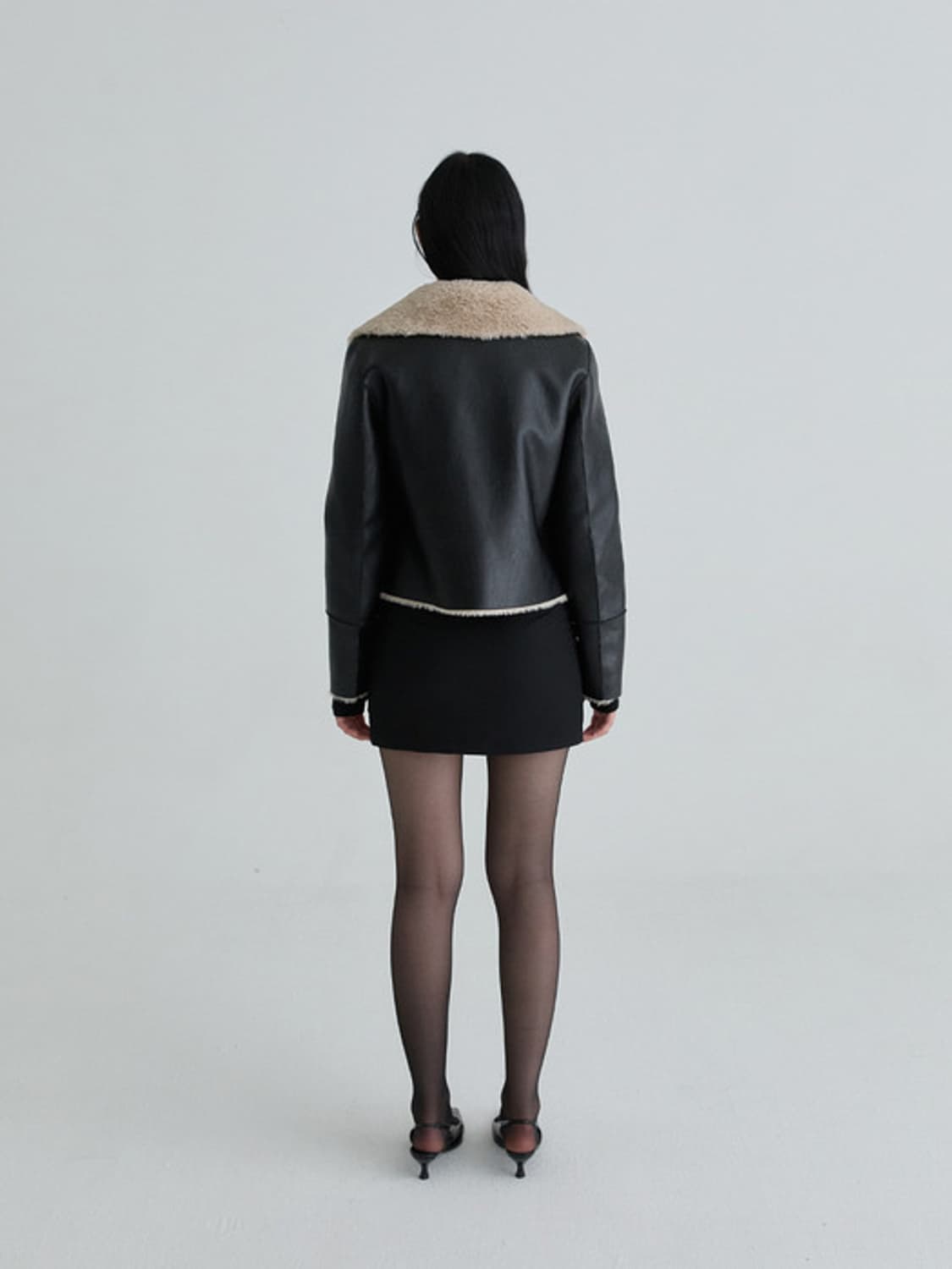 낫유어로즈 (품절) 리버시블 시어링 무스탕 블랙 상품이미지3