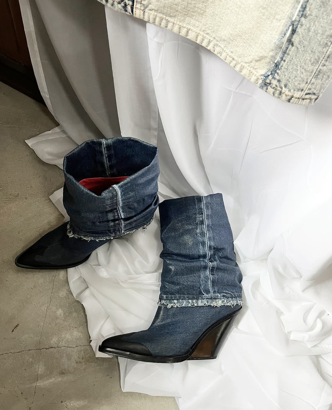 DIESEL denim distressed boots 상품이미지6