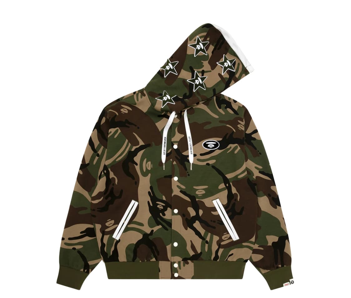 AAPE 에이프 버튼 후디 카모플라주 그린 상품이미지1