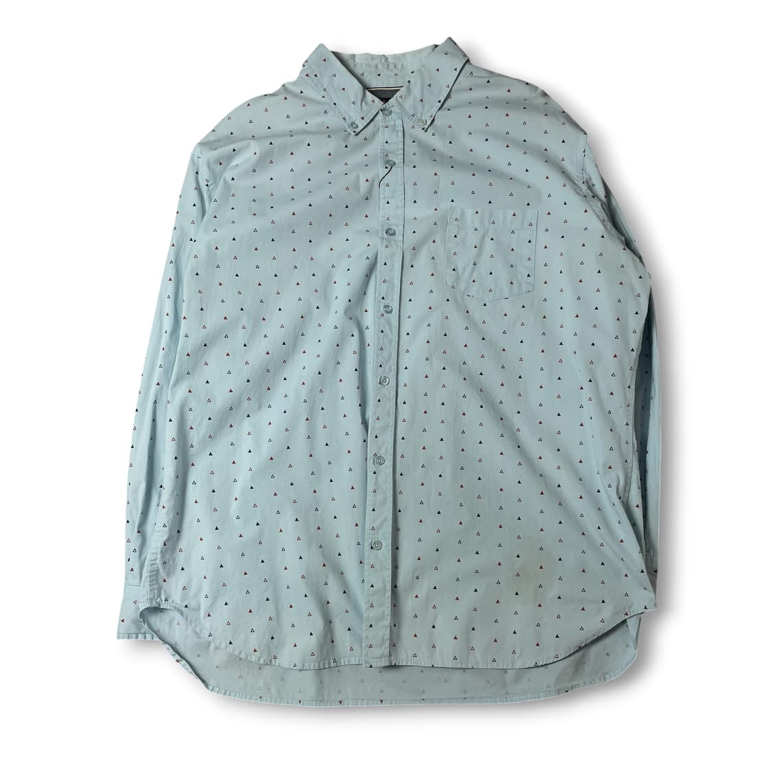 Lee 스카이블루 마이크로 트라이앵글 패턴 긴팔 셔츠 2XL 상품이미지1