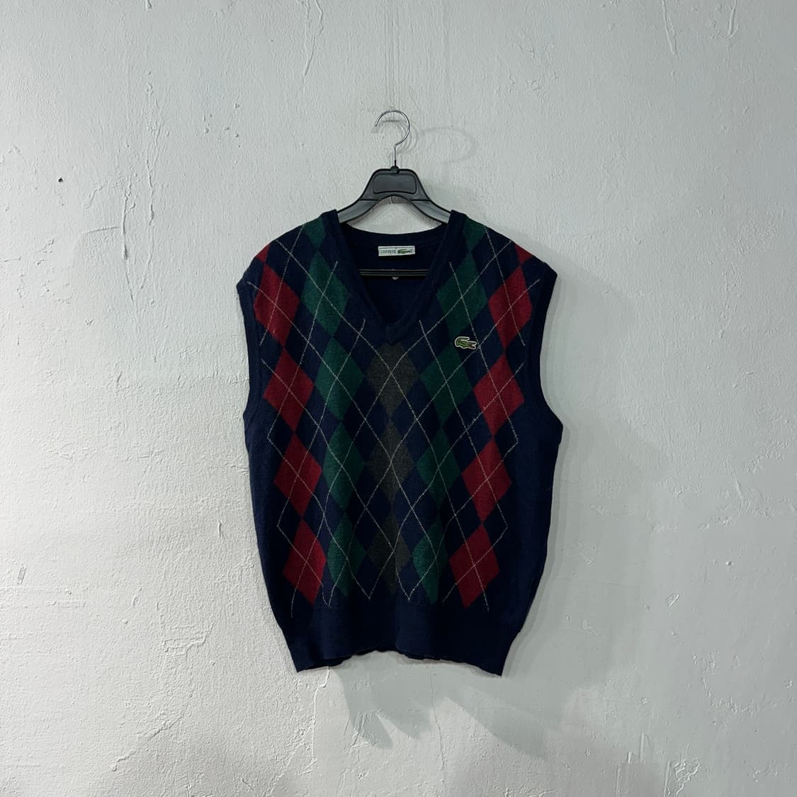 라코스테 아가일 니트 조끼 여성 상품이미지1