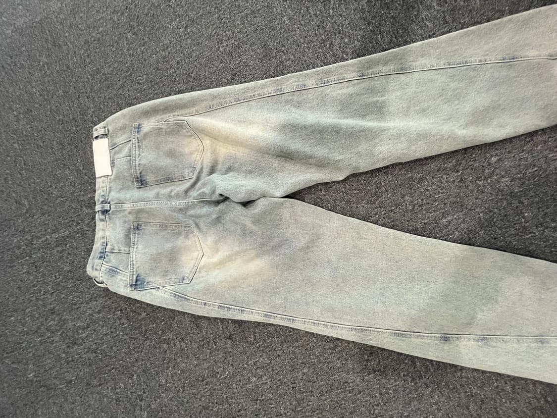 세컨모놀로그 커브드 연청 와이드 데님 팬츠 30 상품이미지4