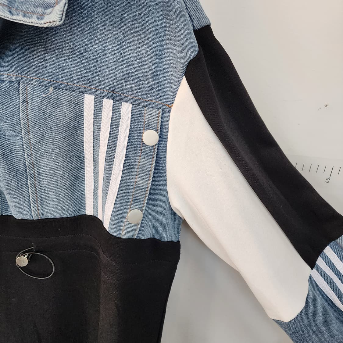 데님 배색 롱 원피스 상품이미지5