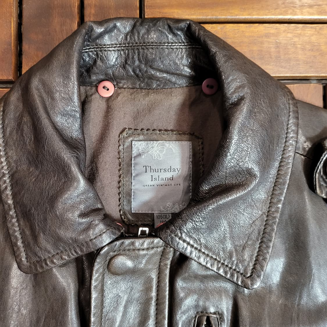 써스데이 아일랜드 레더 자켓 (105) 상품이미지6