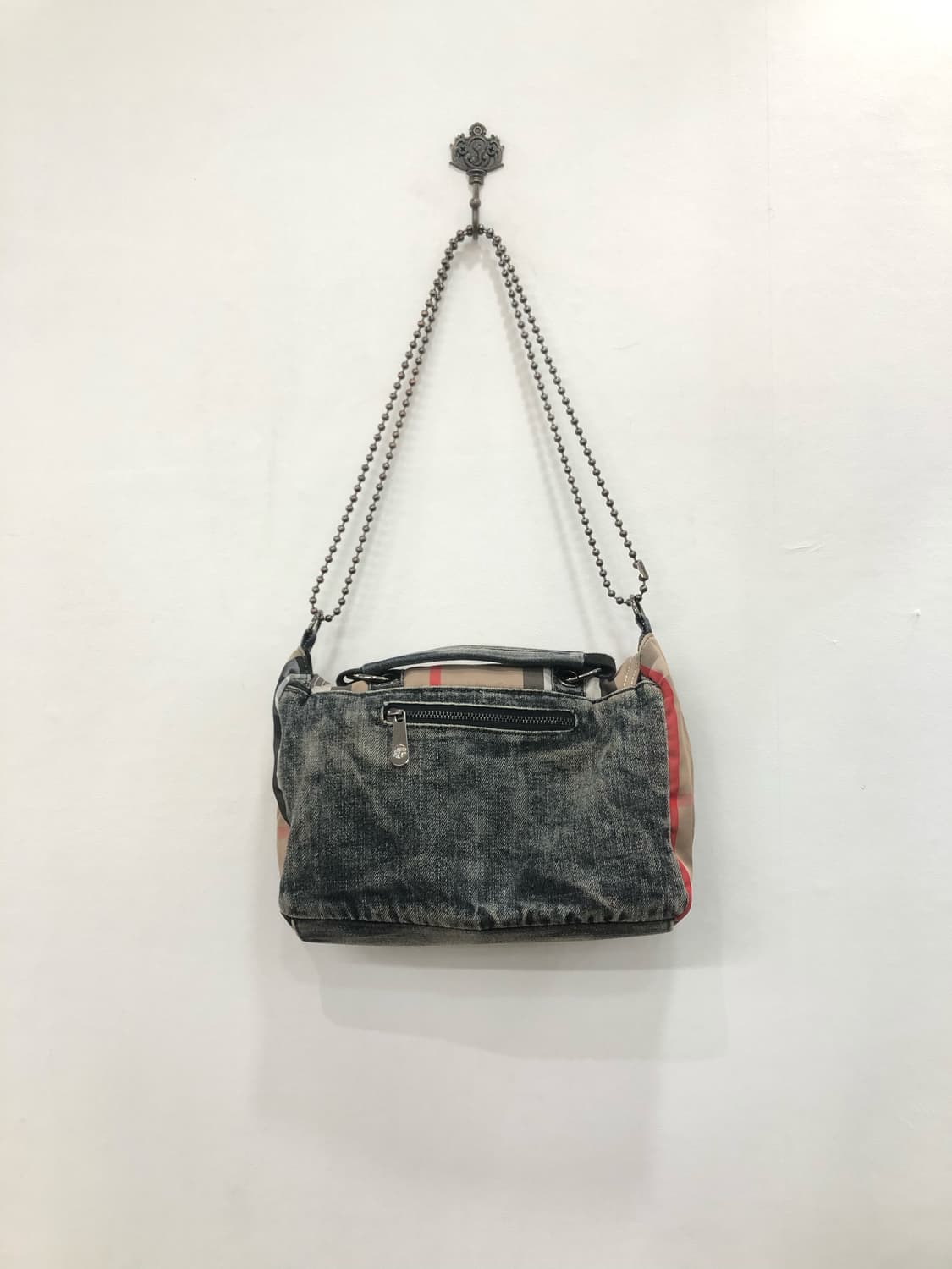 check pattern denim two pocket 숄더백  상품이미지5