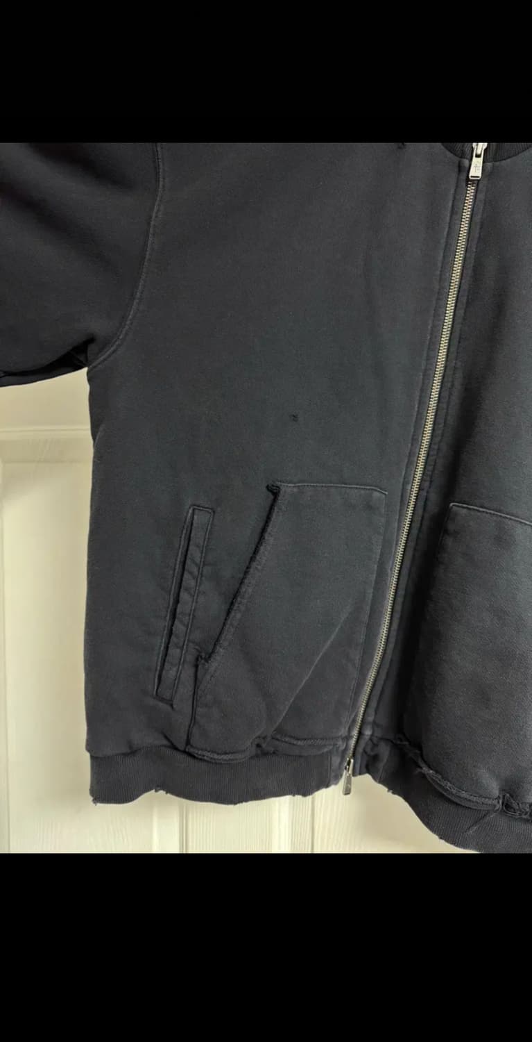 (3) 폴리테루 데미지드 집 저지 자켓 페이디드 블랙 상품이미지6