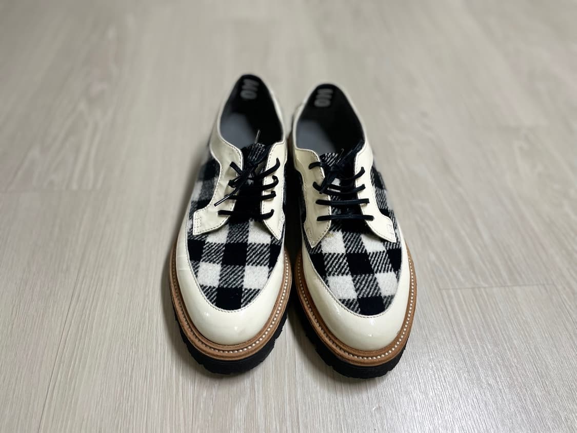 MSGM 화이트 체크 무늬 로퍼 스니커즈 신발 상품이미지1