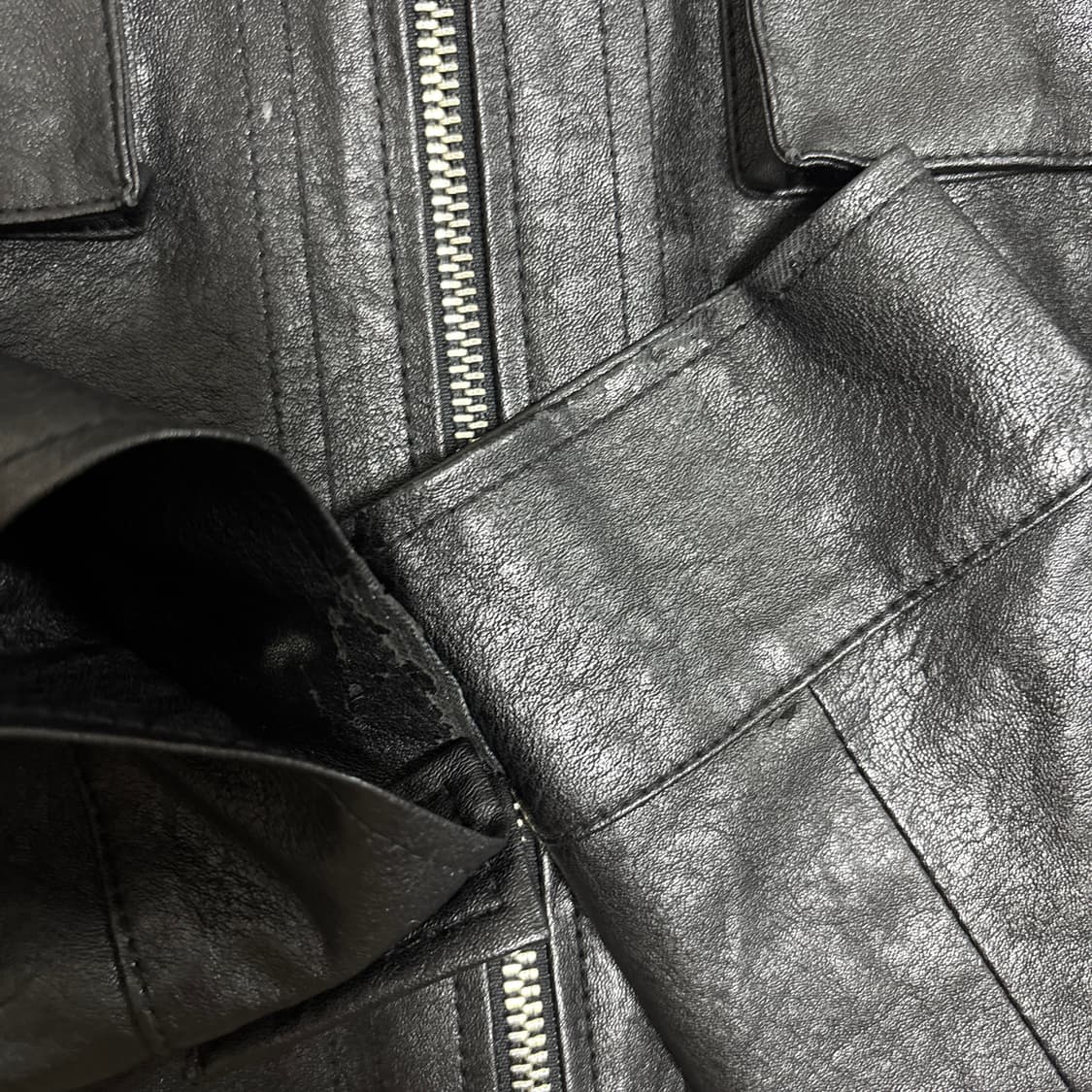 페일제이드 모토 레이서 레더 자켓 블랙 상품이미지7