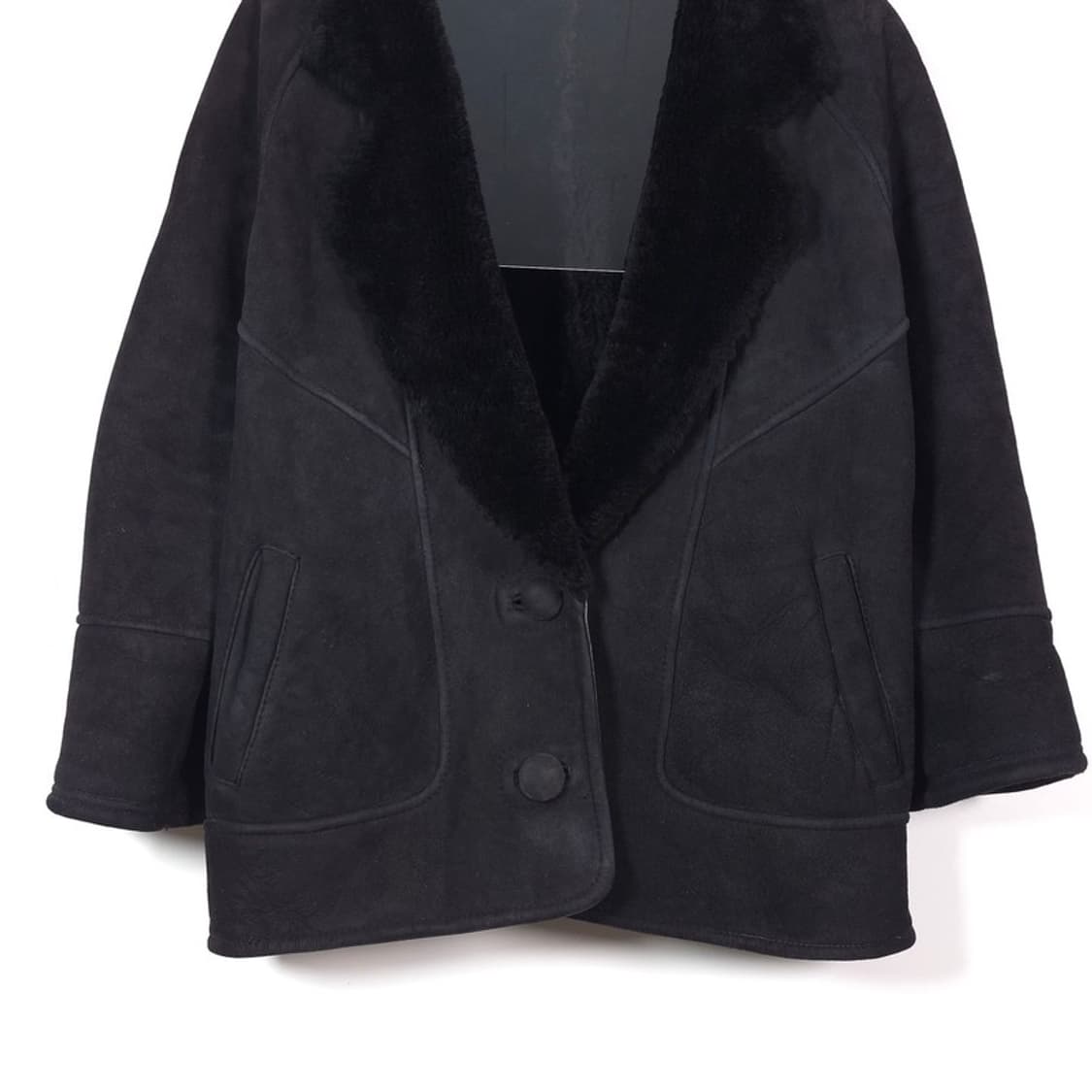 빈티지 케이시박 리얼 양가죽 양털 무스탕 블랙 상품이미지4