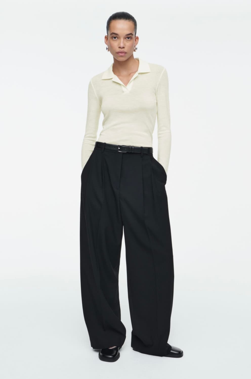 Cos 파인 울 폴로 셔츠 상품이미지3