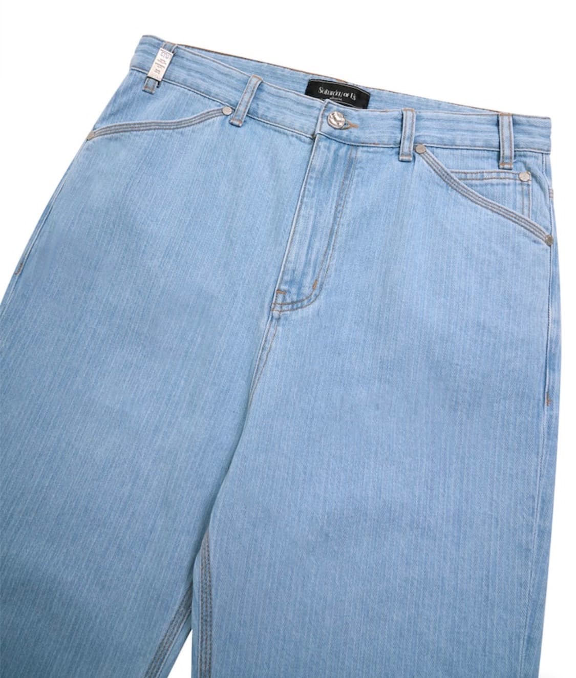 STU 엠보 스트라이프 데님 팬츠 S 라이트블루 상품이미지2