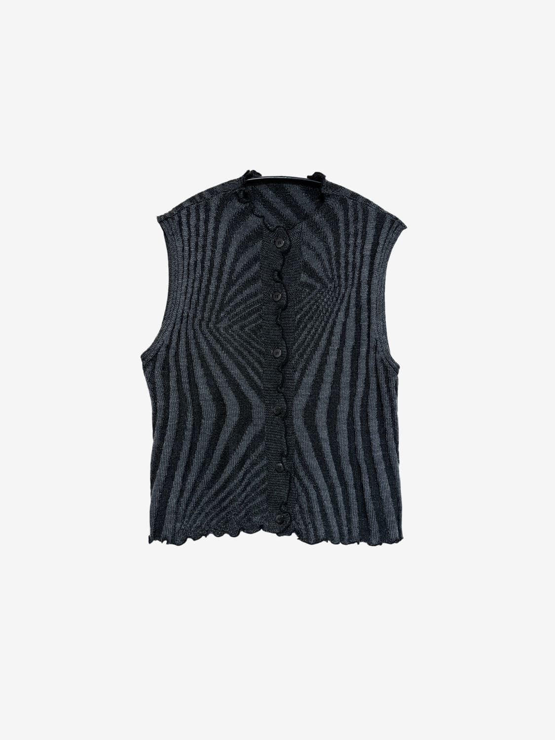Pattern Knit Vest - Charcoal 상품이미지5