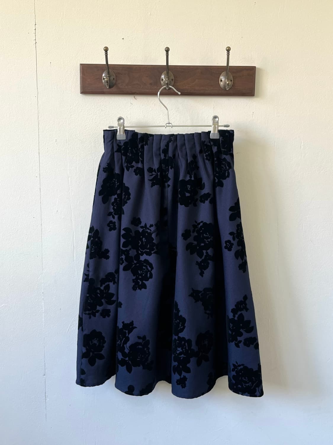 Japan vtg 벨벳 플라워 스커트 상품이미지3