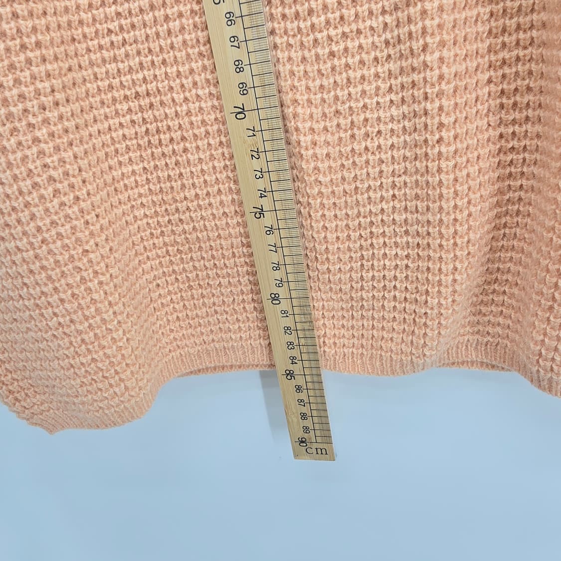 로엠 피치 핑크 울 니트 원피스 뒷리본 포인트 (미착용) 상품이미지7