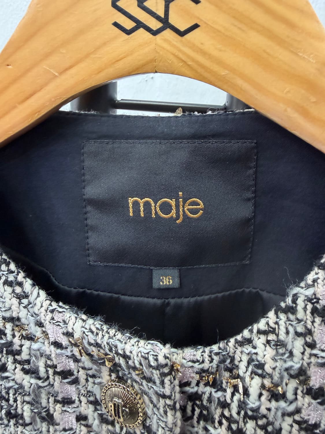 정품) 마쥬 여성 트위드 자켓 36 상품이미지6