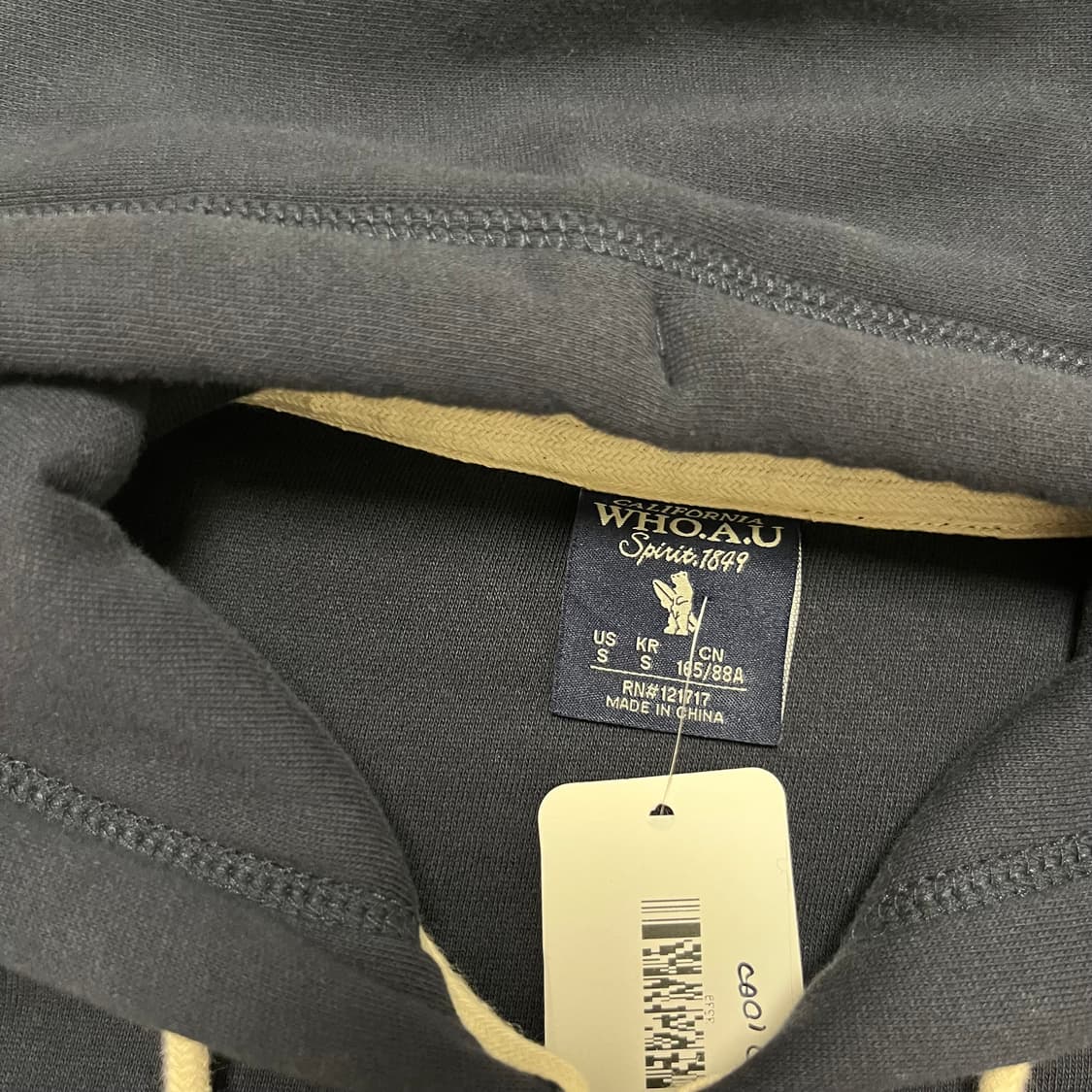 Who A U navy two-way hoodie zip-up 상품이미지6