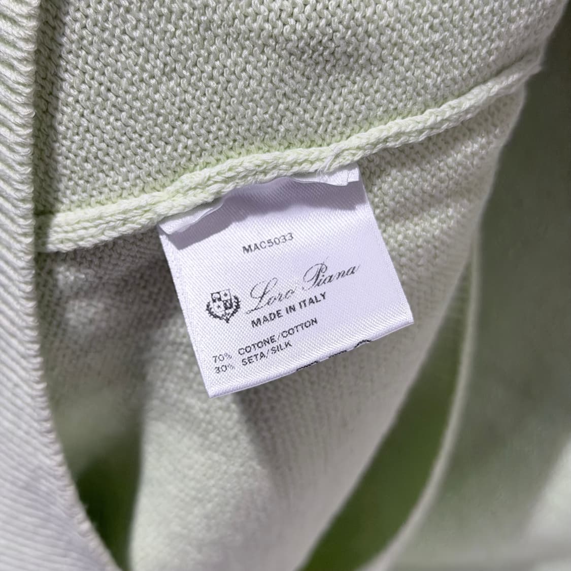 (S/50) / 로로피아나 실크 코튼 풀오버 니트 라임 상품이미지7