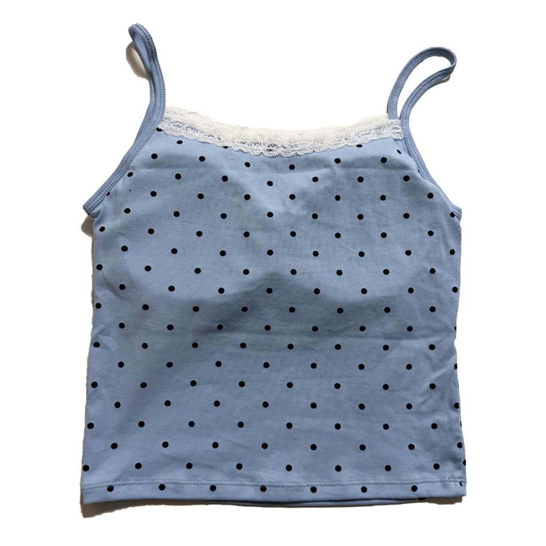 새상품 여자 도트 레이스 끈나시 (블루) 상품이미지2