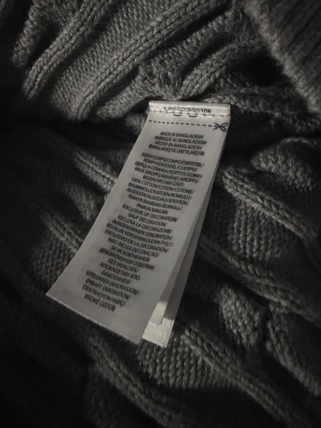 폴로 반집업 꽈배기 니트 그레이 상품이미지4