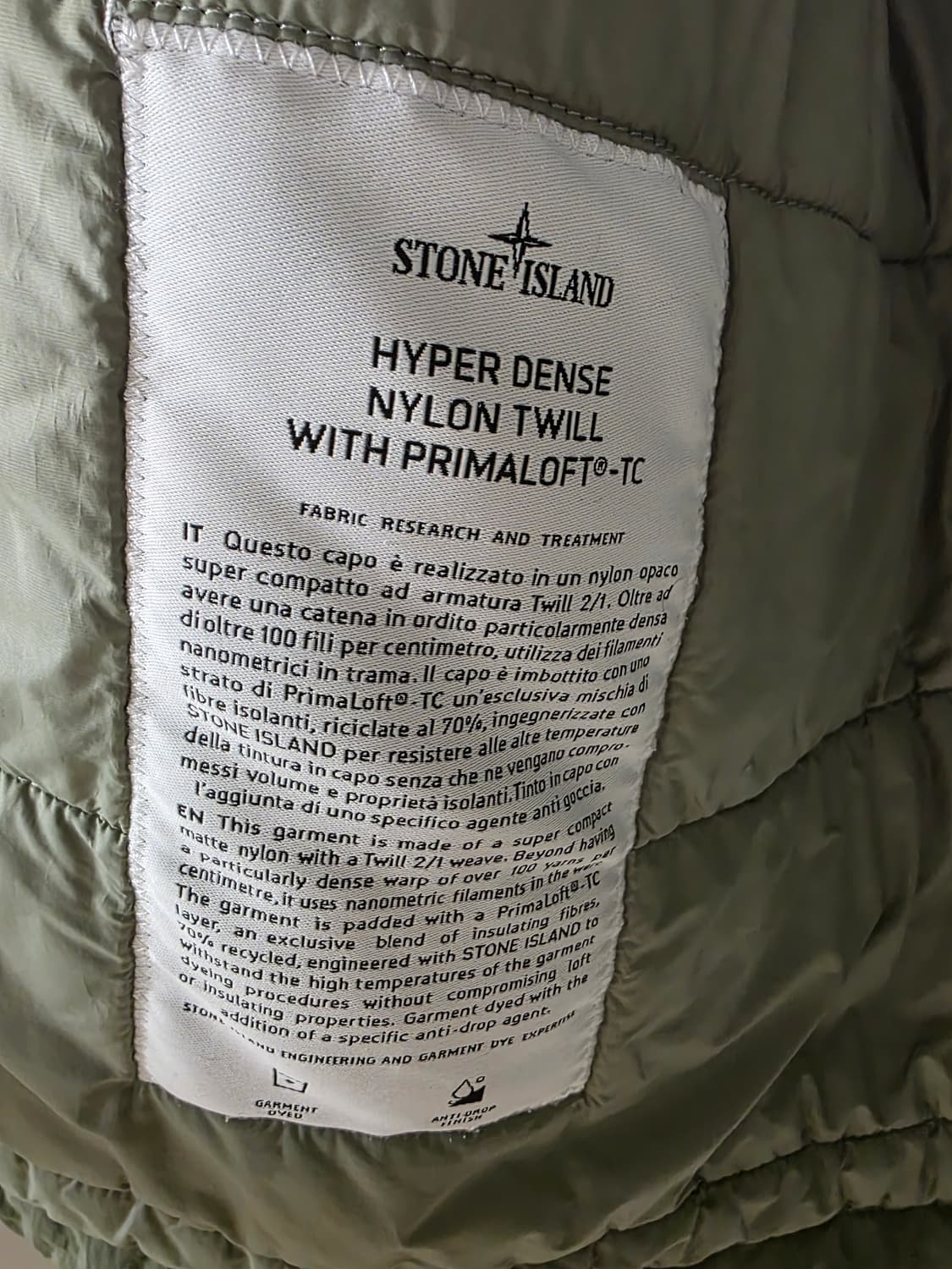 스톤아일랜드 남성 겨울용 가먼트다잉 점퍼 상품이미지5
