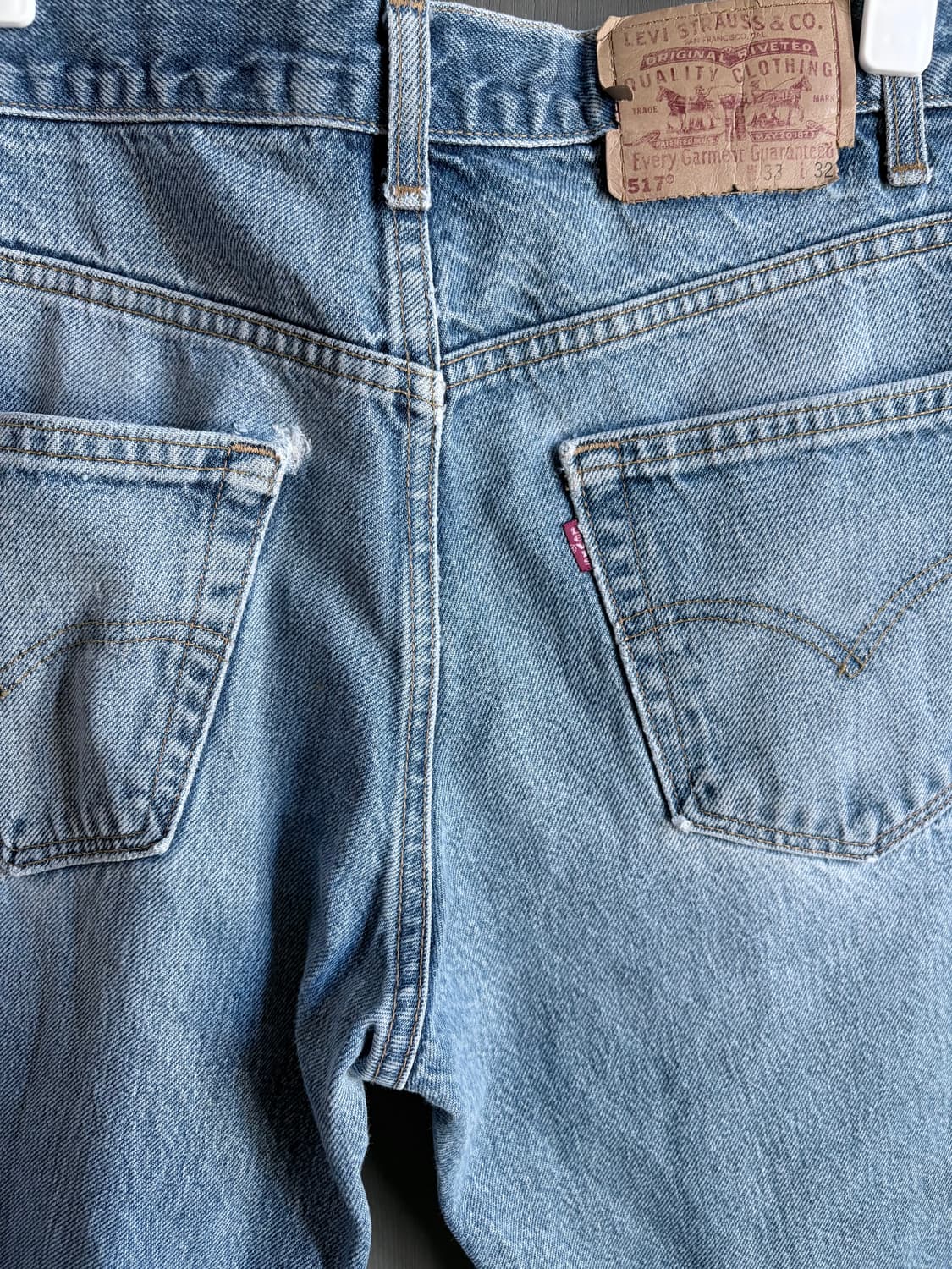 (33x32, 실측 32) 리바이스 517 USA 부츠컷 연청 상품이미지7