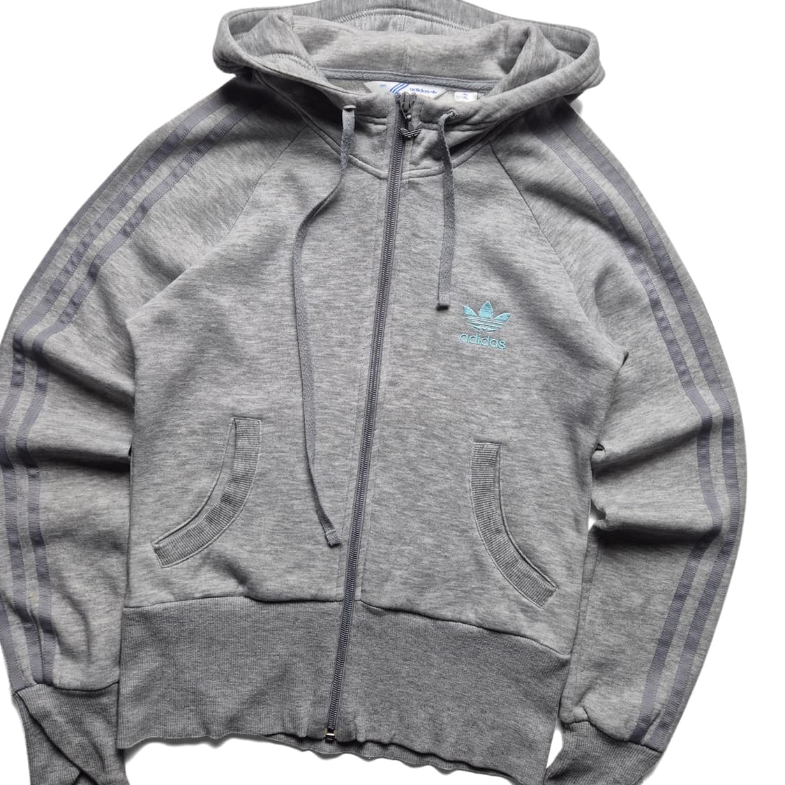 [95] 아디다스 빅로고 후드집업 그레이 민트 상품이미지3