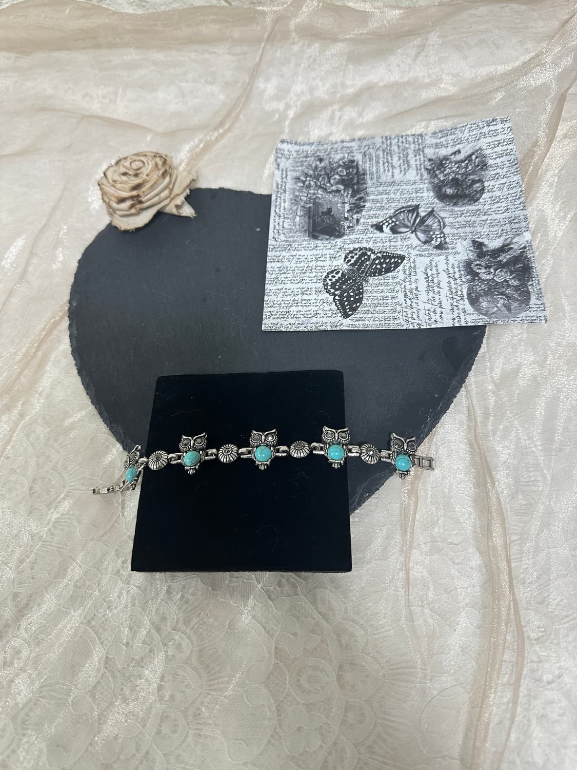 빈티지  부엉이 터키석 팔찌 상품이미지2