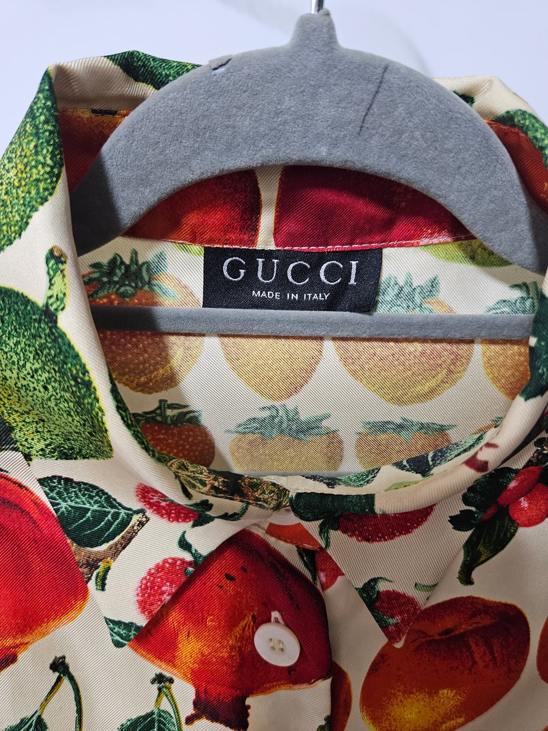 (한정판) GUCCI 구찌×톰포드 96년 과일 패턴 실크 셔츠 (42사이 상품이미지3