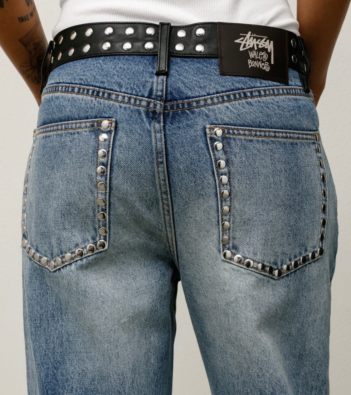 [36] 스투시 x 웨일즈 보너 스터드 진 워시드 블루 상품이미지4