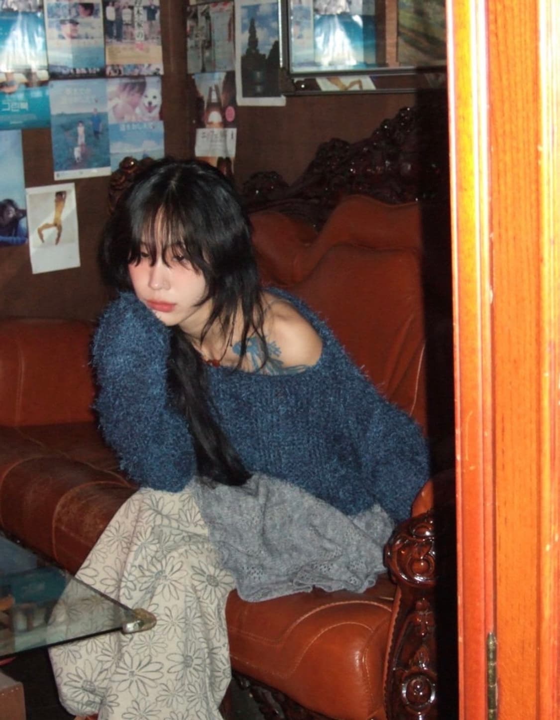 지그재그 모래하우스 보트넥 헤어리 니트 상품이미지1