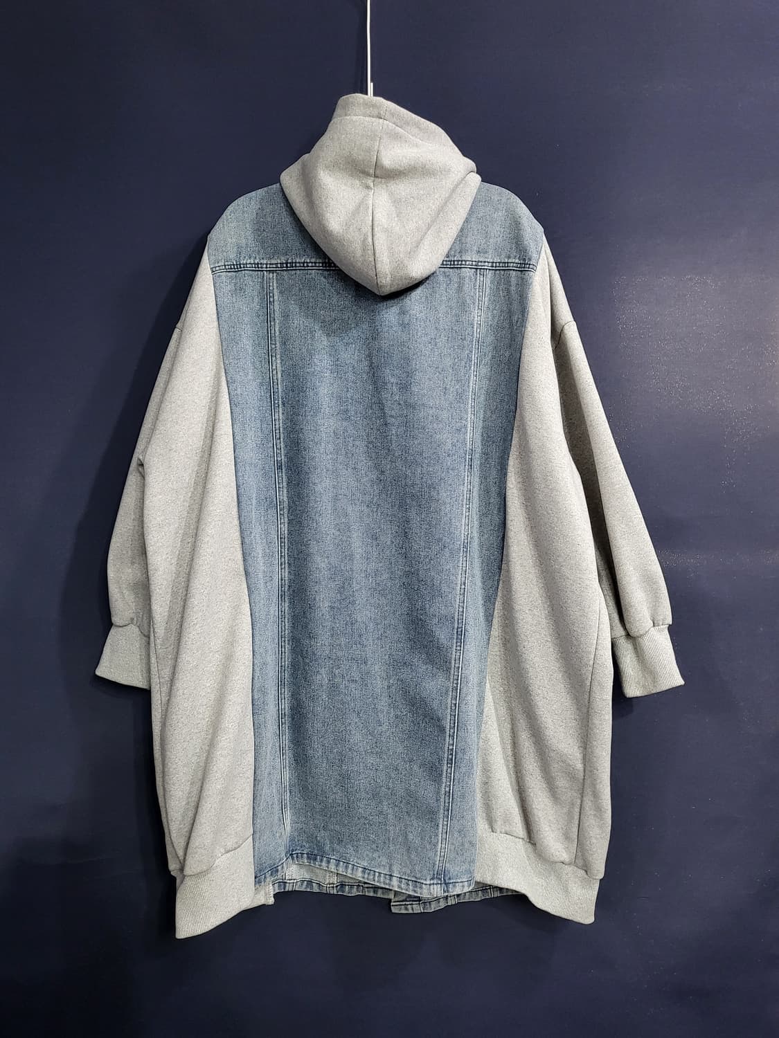 데님청 박시핏 후드 롱자켓 상품이미지4