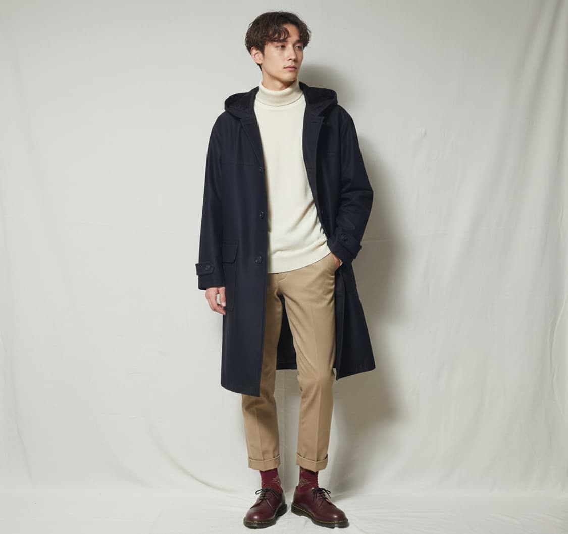 이브생로랑(YSL) 빈티지 오버핏 나일론 후드 코트 (일본판) 상품이미지2