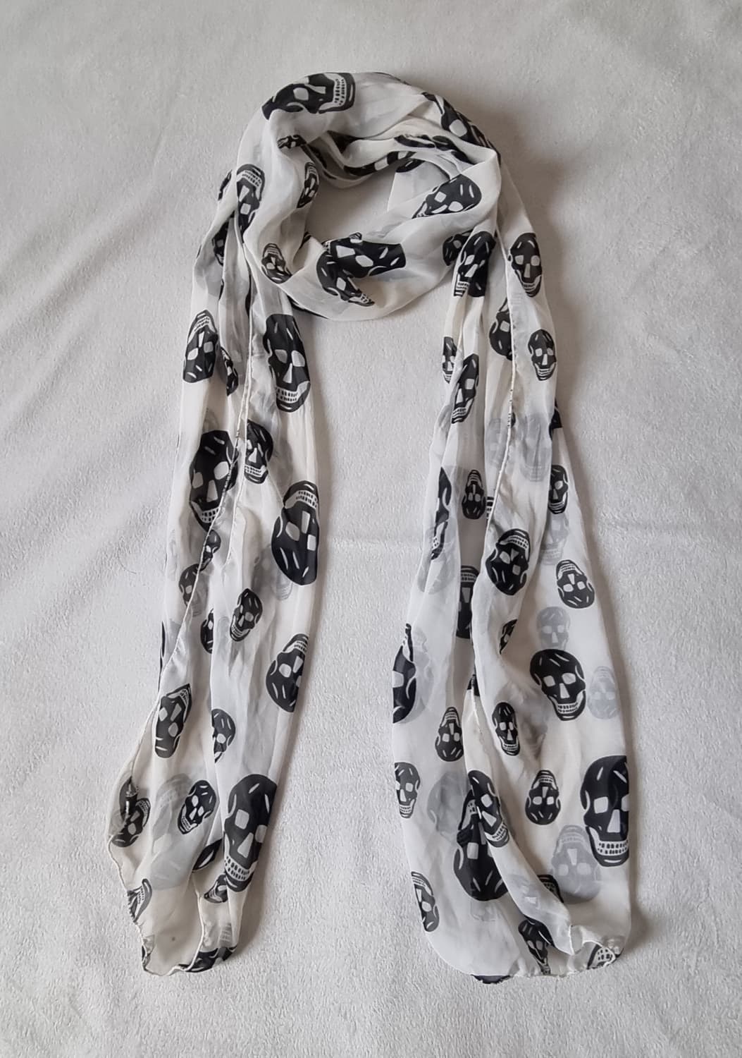 빈티지 y2k 00s 펑크 해골 스컬 머플러 상품이미지1